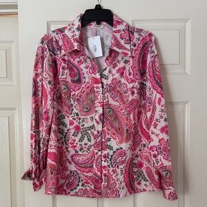 Paisley Pink Button Down Shirt